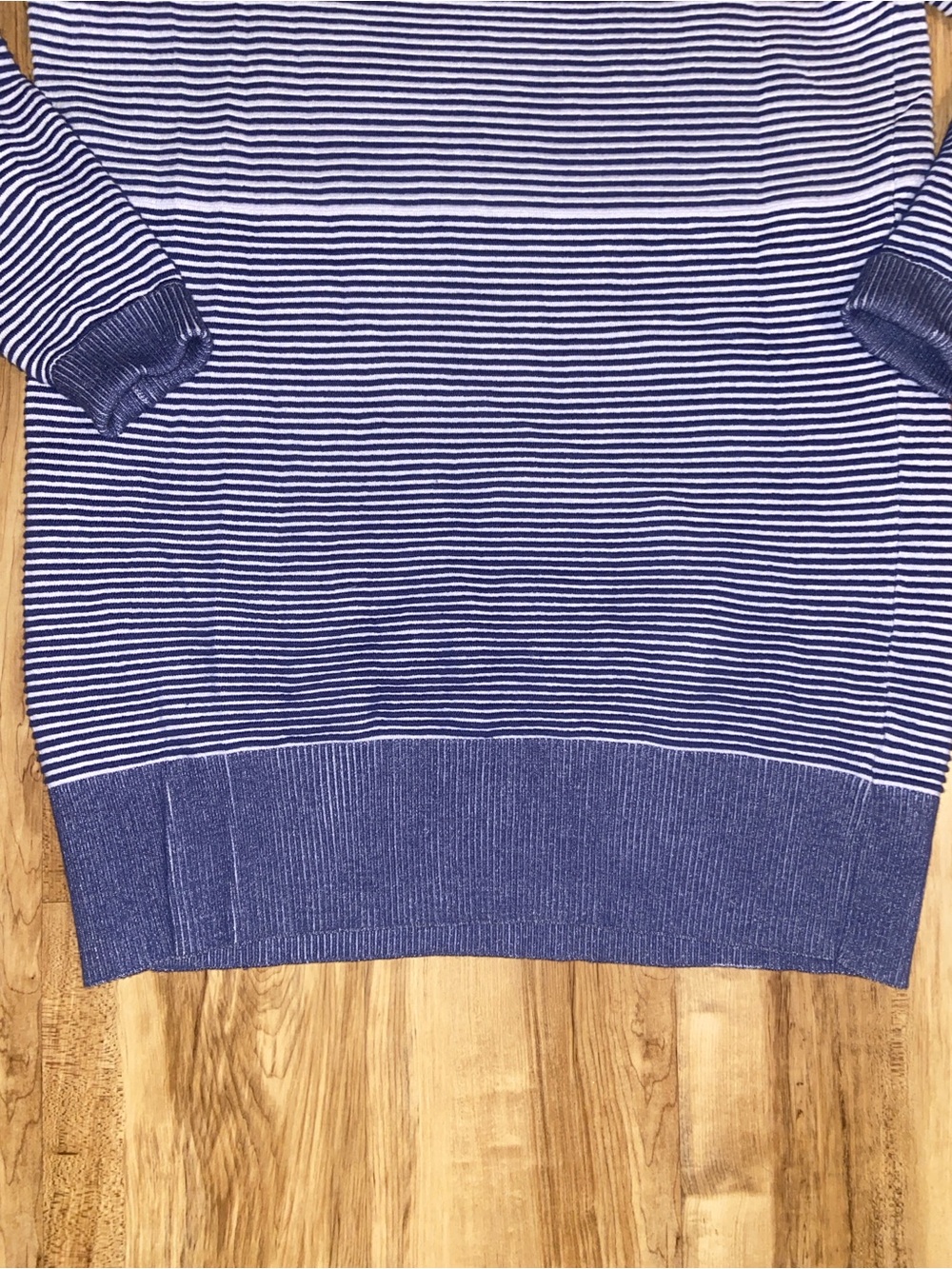 Anthropologie Daily Practice Ribbed Knit Tunic Dress Stripe Indigo Oversized - Picture 3 of 11